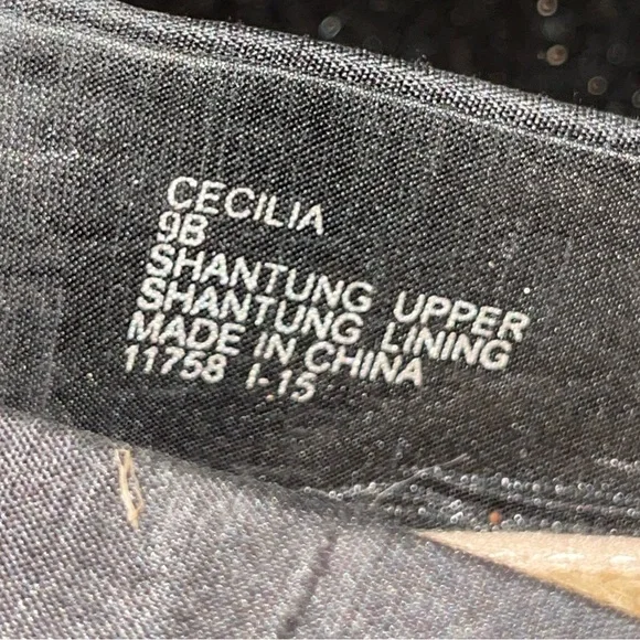 Lauren Ralph Lauren Cecilia Black Shantung Silk Espadrille Wedge sandals - Picture 8 of 8